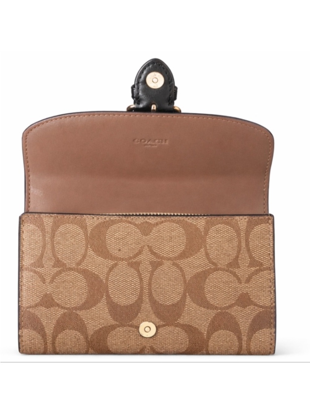 Coach Brown Signature Canvas Crossbody with Black Leather Trim - Picture 3 of 5